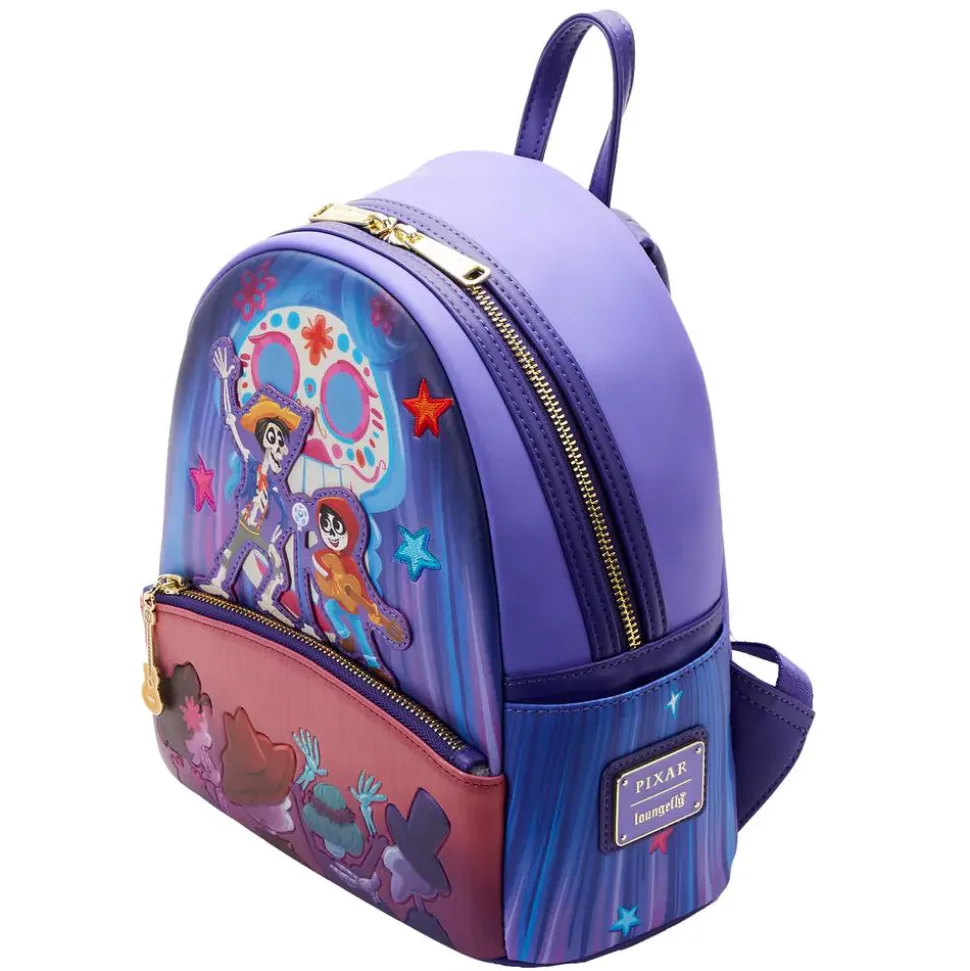 Coco - Miguel & Hector Performance Scene Glow in the Dark 10” Faux Leather Mini Backpack