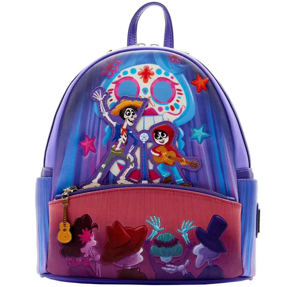Coco - Miguel & Hector Performance Scene Glow in the Dark 10” Faux Leather Mini Backpack
