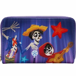 Coco - Miguel & Hector Performance Scene Glow in the Dark 4” Faux Leather Zip-Around Wallet