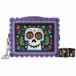 Coco - Miguel Calavera Floral Skull 6" Faux Leather Crossbody Bag