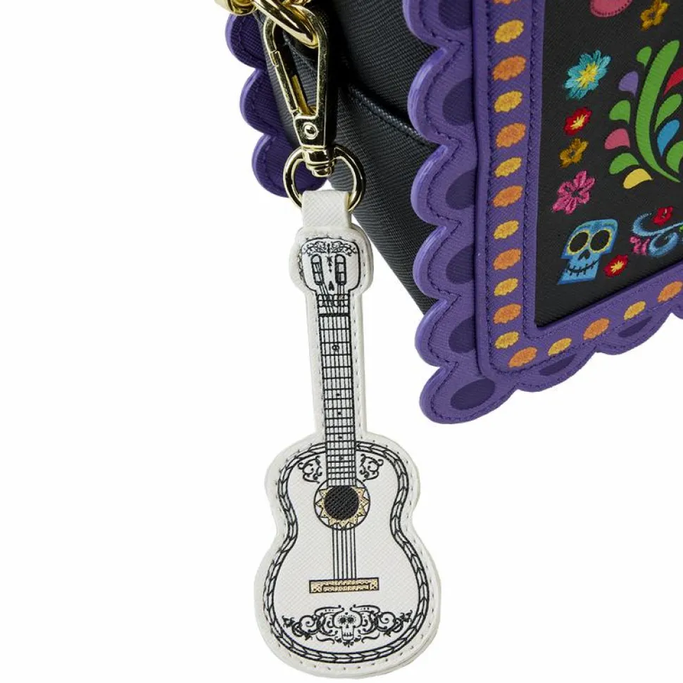 Coco - Miguel Calavera Floral Skull 6" Faux Leather Crossbody Bag