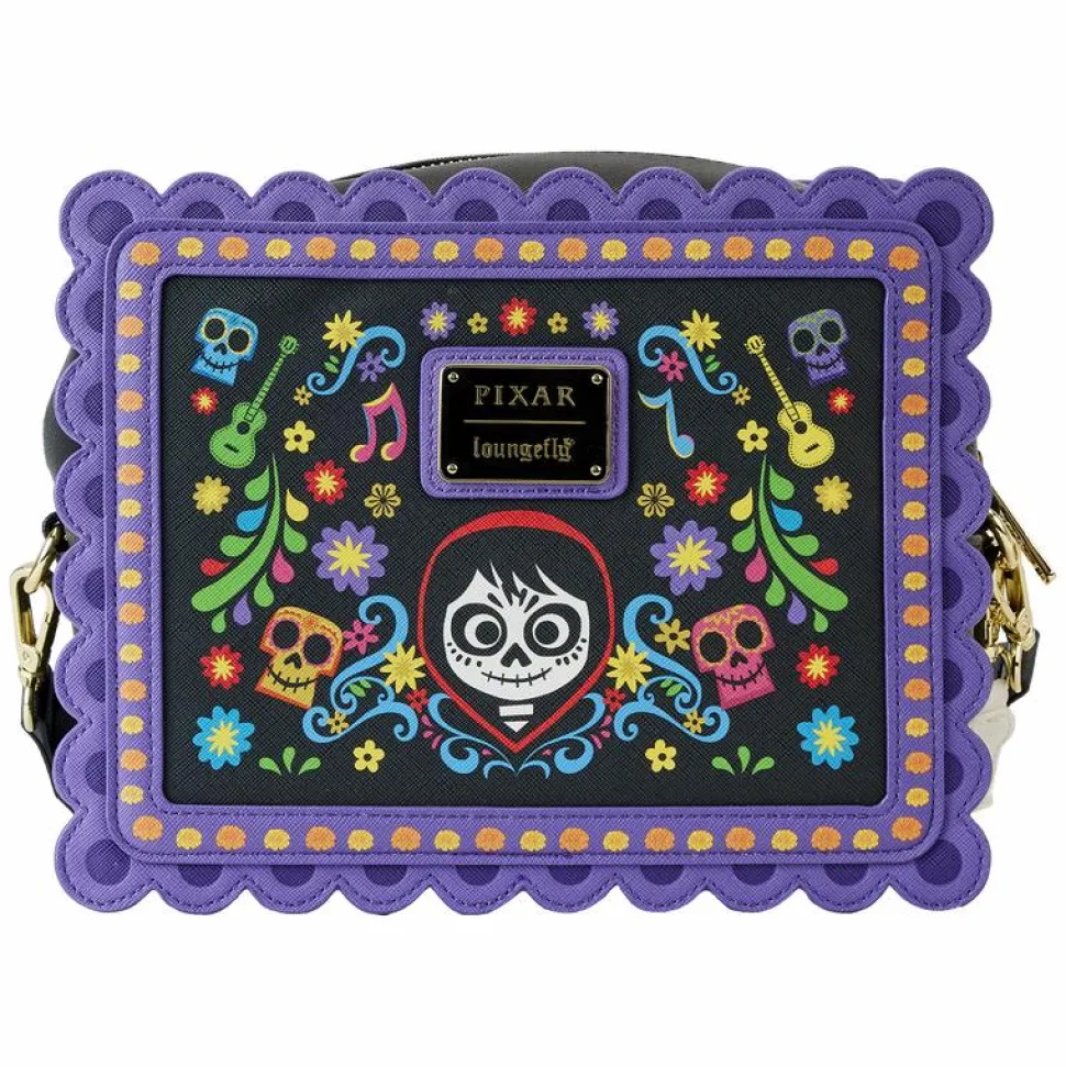 Coco - Miguel Calavera Floral Skull 6" Faux Leather Crossbody Bag