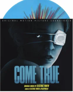 Come True (2021) - Original Motion Picture Score by Electric Youth and Pilotpriest LP Vinyl Record ("Sleep Study" Cyan Blue with Red & Yellow Splatter Coloured Vinyl)