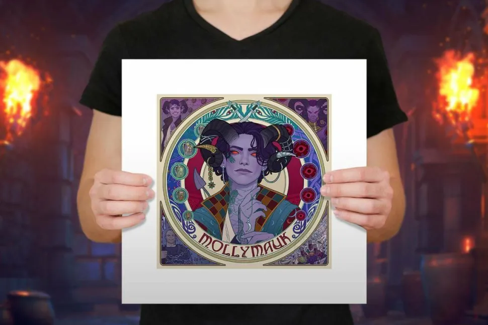 Critical Role - Mighty Nein Portrait Series: Mollymauk Fine Art Print by Sam Hogg