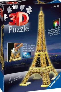 3D Puzzle - Eiffel Tower at Night 18.5” 3D Jigsaw Puzzle