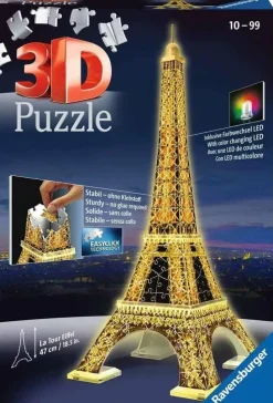 3D Puzzle - Eiffel Tower at Night 18.5” 3D Jigsaw Puzzle