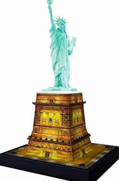3D Puzzle - Statue of Liberty at Night 16” 3D Jigsaw Puzzle (108 Pieces)