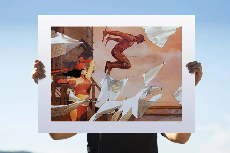 Daredevil - Daredevil & Elektra Fine Art Print by Alex Maleev