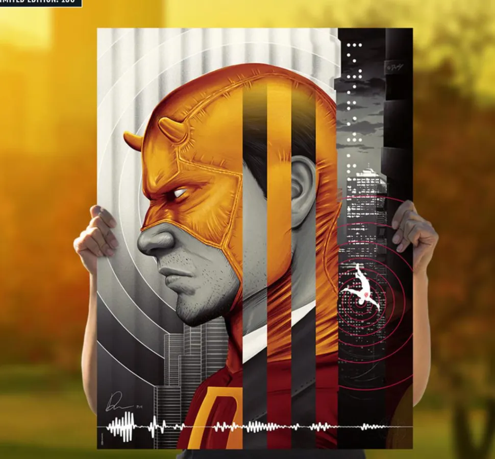 Daredevil - The Man Without Fear Yellow Variant Fine Art Print by Doaly