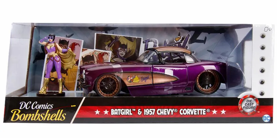 DC Bombshells - 1957 Chevy Corvette with Batgirl 1/24th Scale Hollywood Rides Die-Cast Vehicle