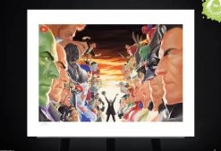 DC Comics - Absolute Justice: Battle Fine Art Print by Alex Ross