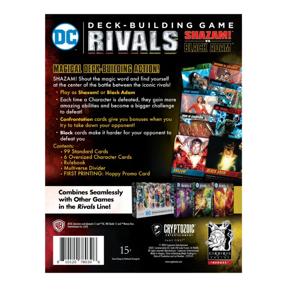 DC Comics - Deck-Building Game Rivals Shazam! vs. Black Adam Card Game Expansion Pack