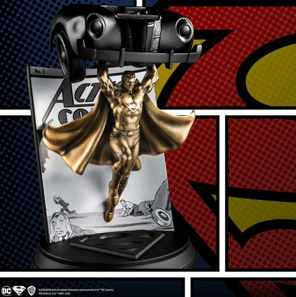 DC Comics - Superman Action Comics #1 Limited Edition 11” Gilt Pewter Statue
