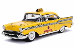 Deadpool - Deadpool with 1957 Chevy Bel Air Yellow Taxi 1/24th Scale Die-Cast Vehicle Replica