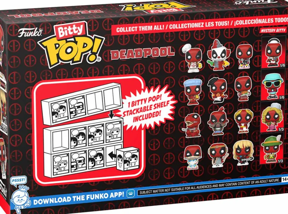 Deadpool - Dinopool, Deadpool (Barista), Deadpool (Roman Senator) & Mystery Bitty Pop! Vinyl Figure 4-Pack