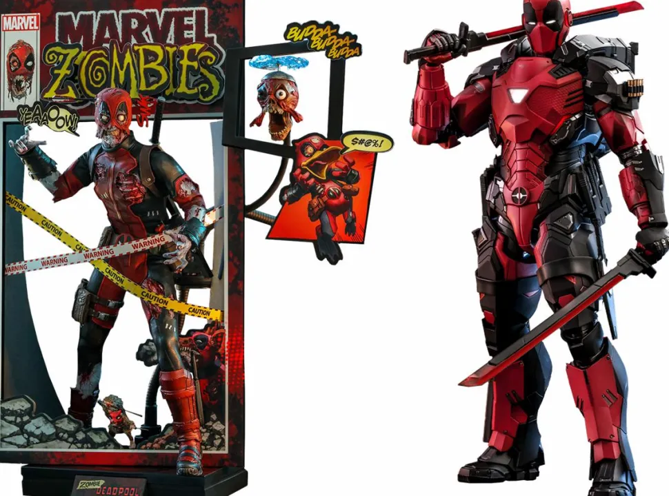 Deadpool - Zombie Deadpool & Armorized Deadpool Armorized Warrior Collection 1/6th Scale Hot Toys Action Figure Bundle (Set of 2)