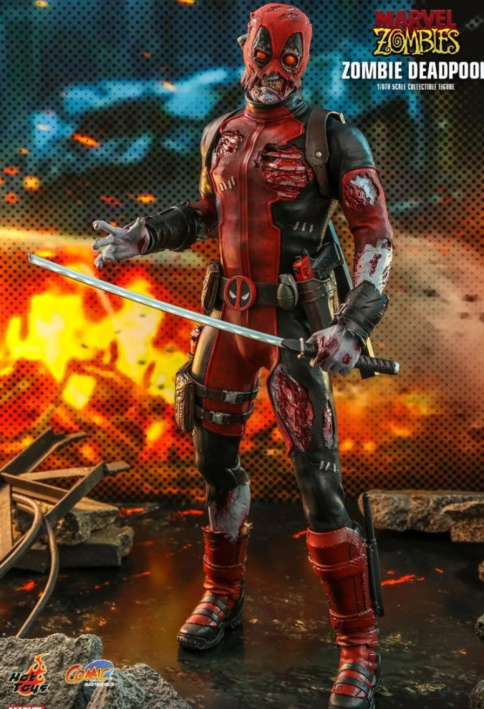 Deadpool - Zombie Deadpool & Armorized Deadpool Armorized Warrior Collection 1/6th Scale Hot Toys Action Figure Bundle (Set of 2)