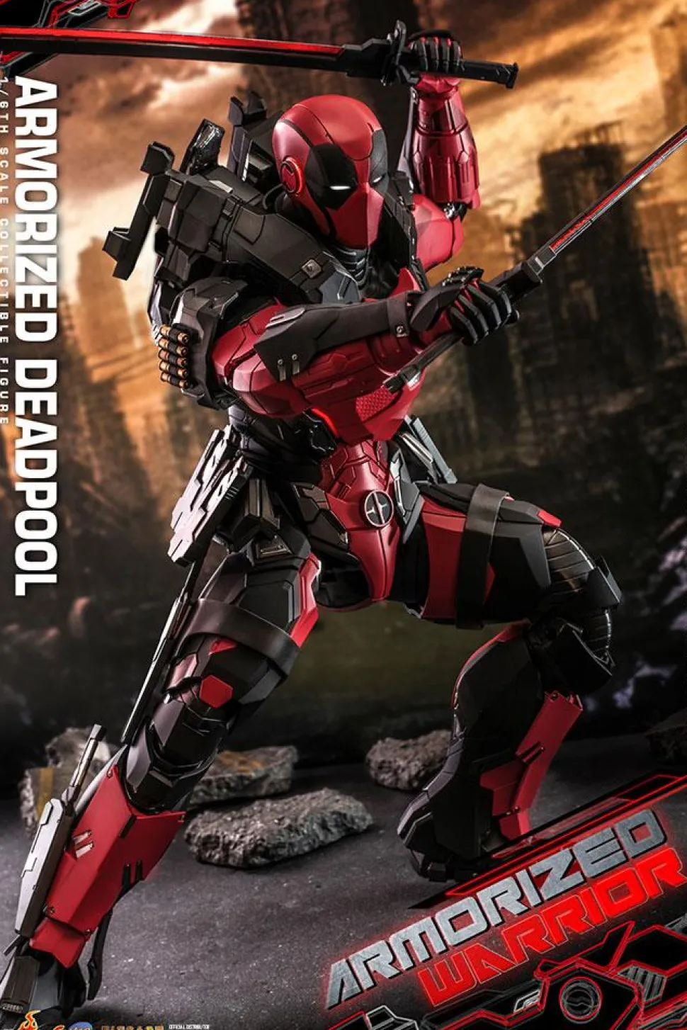 Deadpool - Zombie Deadpool & Armorized Deadpool Armorized Warrior Collection 1/6th Scale Hot Toys Action Figure Bundle (Set of 2)