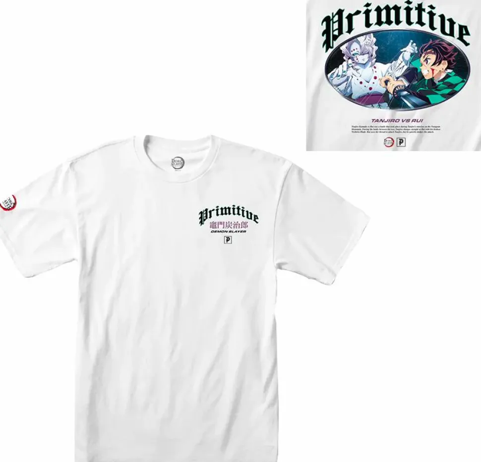 Demon Slayer - Demon Slayer x Primitive Tanjiro vs. Rui White T-Shirt