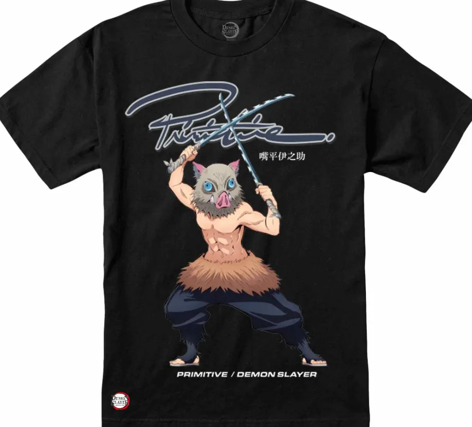 Demon Slayer - Demon Slayer x Primitive Inosuke Hashibira Black T-Shirt