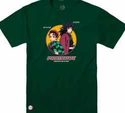 Demon Slayer - Demon Slayer x Primitive Tanjiro Kamado & Giyu Tomioka Forest Green T-Shirt