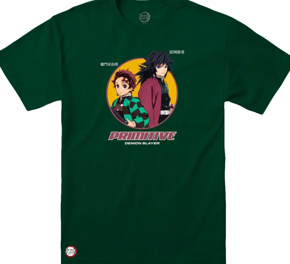 Demon Slayer - Demon Slayer x Primitive Tanjiro Kamado & Giyu Tomioka Forest Green T-Shirt