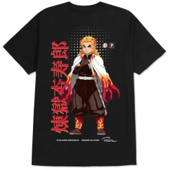 Demon Slayer - Primitive x Demon Slayer Kyojuro Black T-Shirt