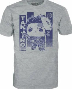 Demon Slayer - Tanjiro Kamado Pop! Tees Unisex Grey T-Shirt