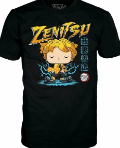 Demon Slayer - Zenitsu Pop! Tees Unisex Black T-Shirt