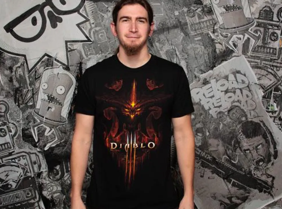 Diablo 3 - Burning Black Male T-Shirt (Regular)