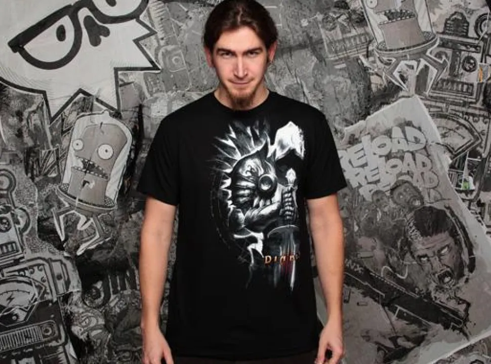 Diablo 3 - Tyrael Side Black Male T-Shirt (Regular)