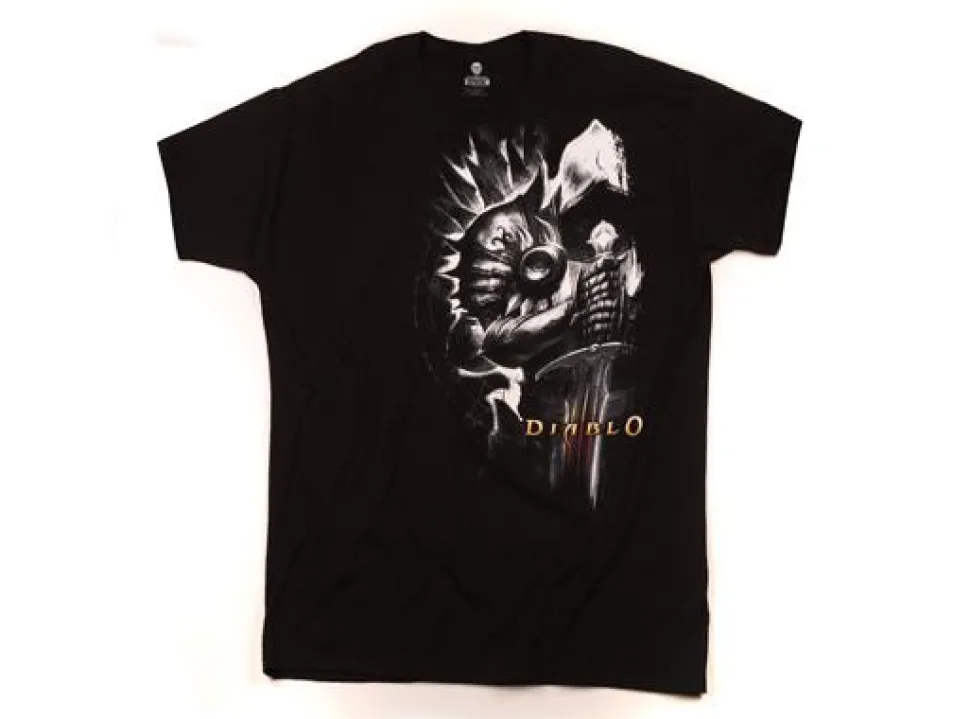 Diablo 3 - Tyrael Side Black Male T-Shirt (Regular)