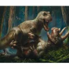 Dinosauria - T-Rex vs Triceratops Premium Art Print by RJ Palmer