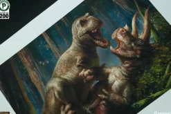 Dinosauria - T-Rex vs Triceratops Premium Art Print by RJ Palmer