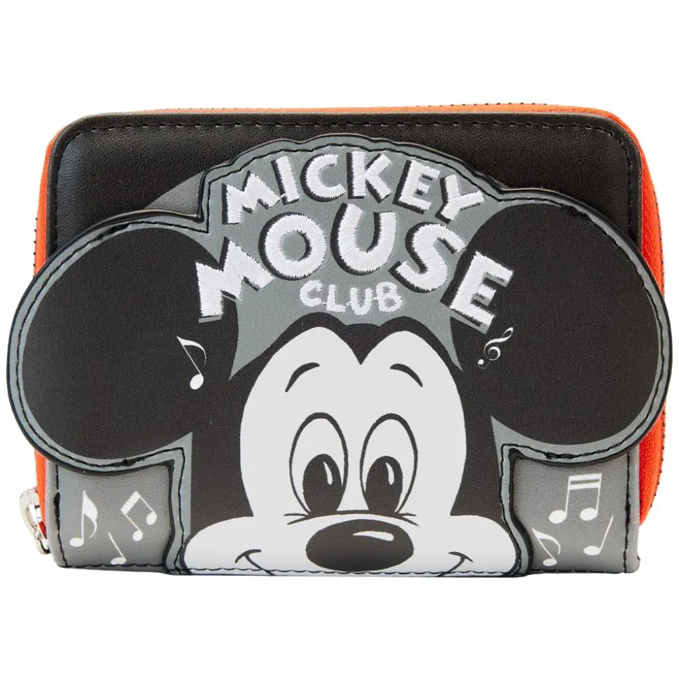 Disney - Disney 100 Mickey Mouse Club 4” Faux Leather Zip-Around Wallet