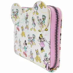 Disney - Disney100 Mickey & Friends Iridescent 4" Faux Leather Zip-Around Wallet