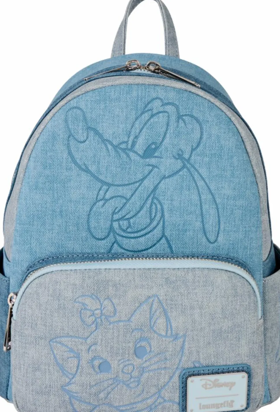 Disney - Dogs & Cats Denim 10" Faux Leather Mini Backpack