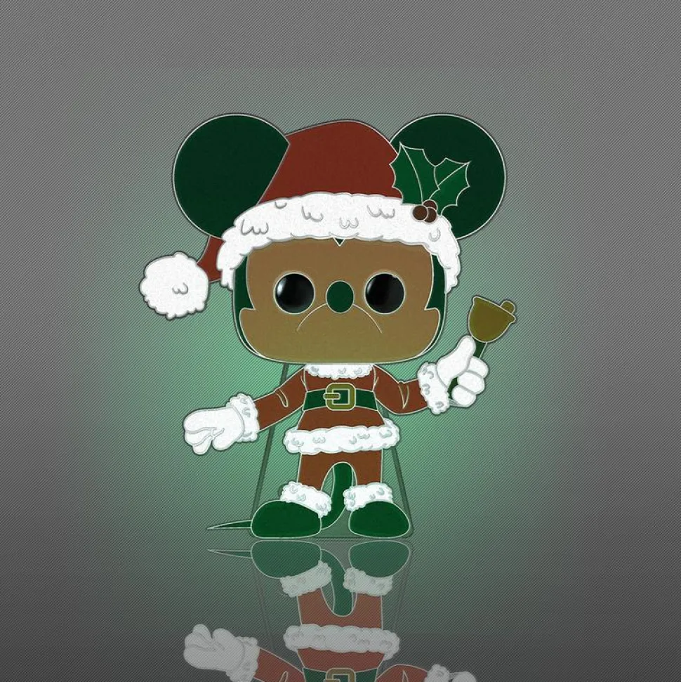 Disney - Holiday Mickey Mouse Glow-in-the-Dark 4" Pop! Enamel Pin