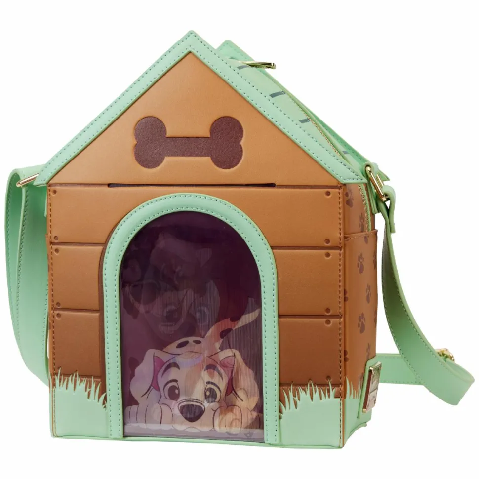 Disney - I Heart Disney Dogs Triple Lenticular 10" Faux Leather Crossbody Bag