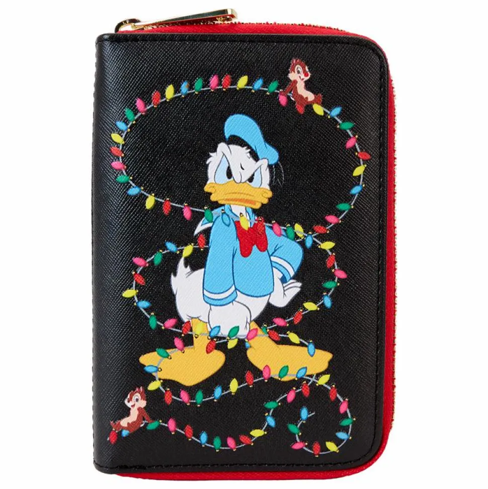 Disney - Mickey & Friends Christmas Light Decorations Glow in the Dark 4" Zip-Around Wallet
