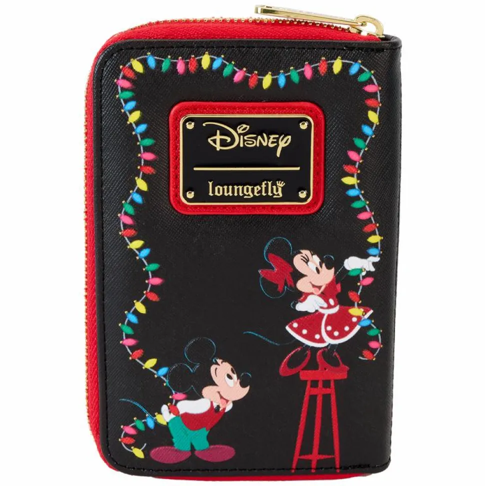 Disney - Mickey & Friends Christmas Light Decorations Glow in the Dark 4" Zip-Around Wallet