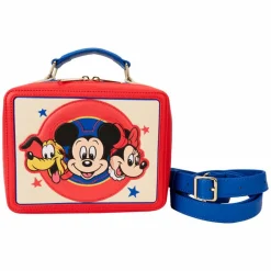 Disney - Mickey & Friends Classic Sensational Six Lunchbox 7" Faux Leather Crossbody Bag
