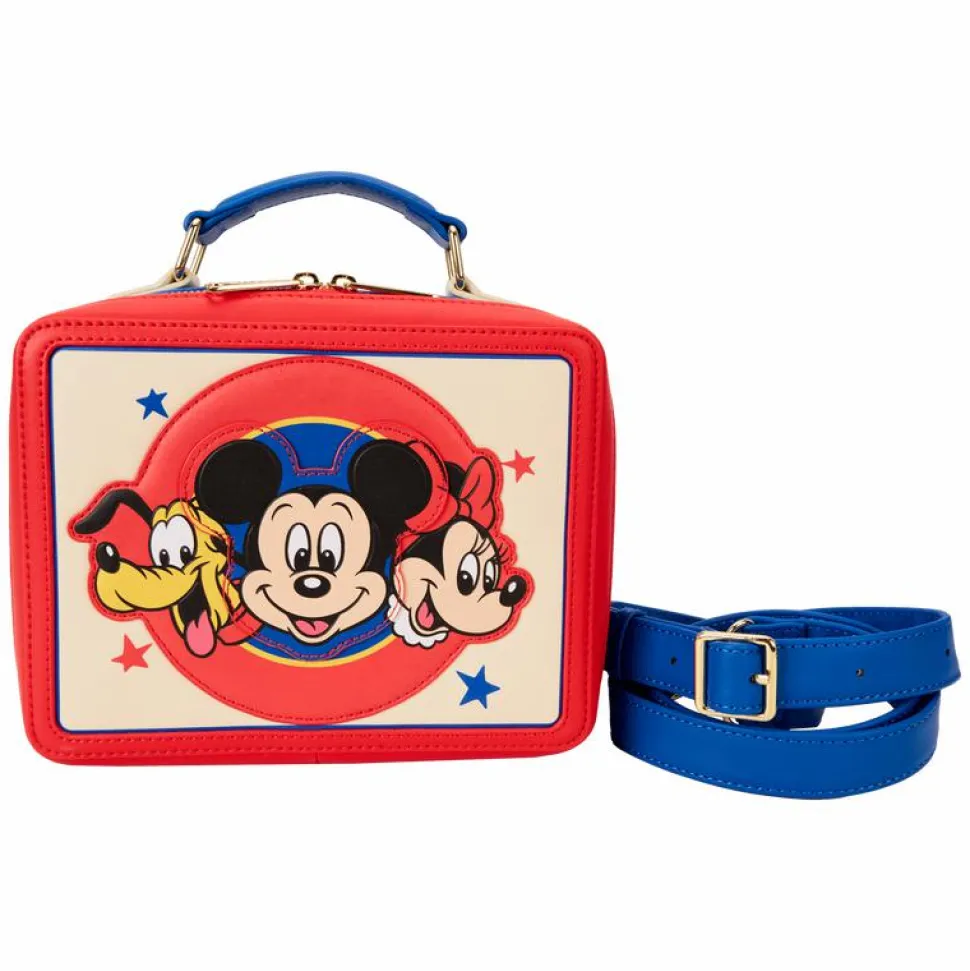 Disney - Mickey & Friends Classic Sensational Six Lunchbox 7" Faux Leather Crossbody Bag
