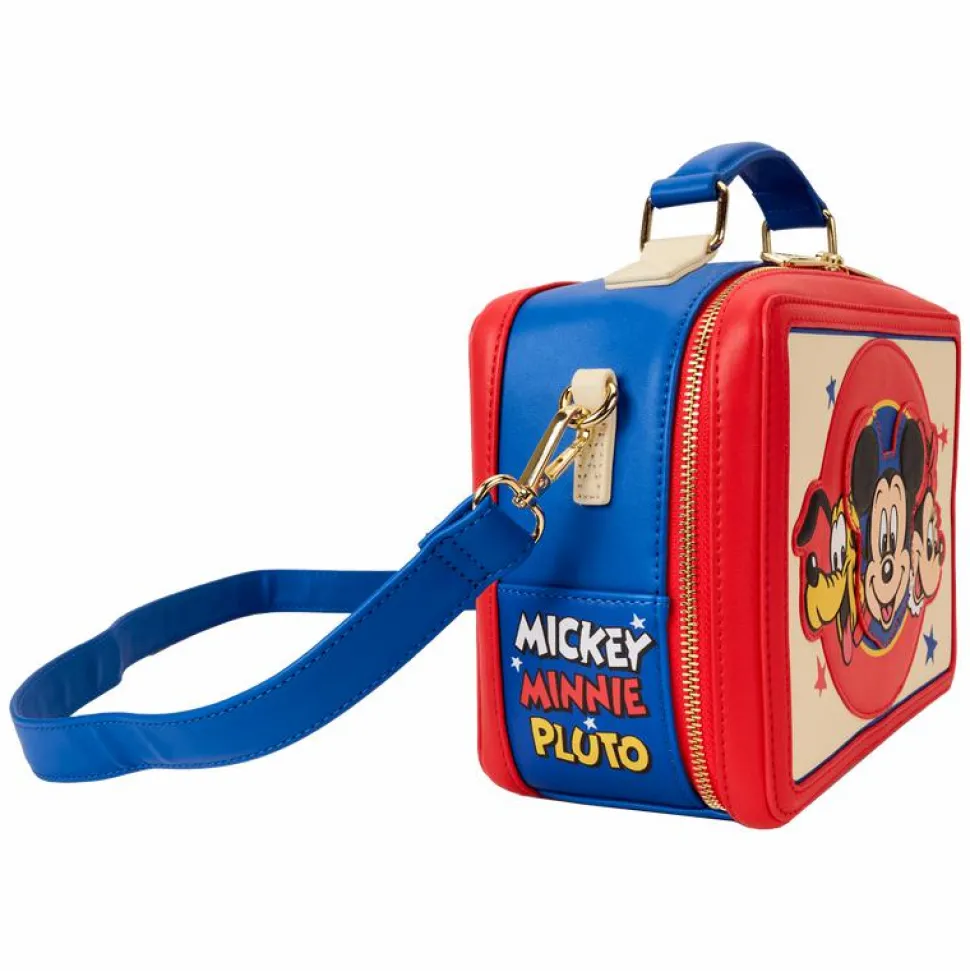 Disney - Mickey & Friends Classic Sensational Six Lunchbox 7" Faux Leather Crossbody Bag