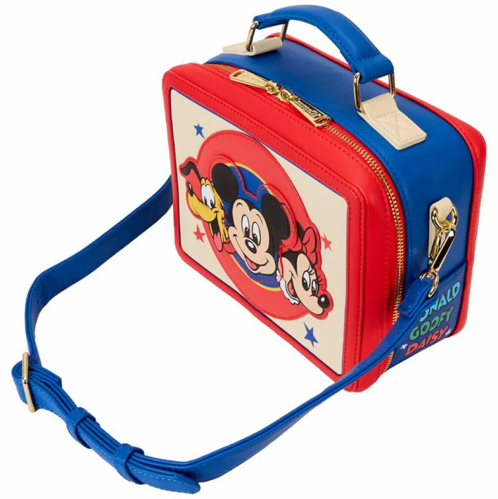 Disney - Mickey & Friends Classic Sensational Six Lunchbox 7" Faux Leather Crossbody Bag