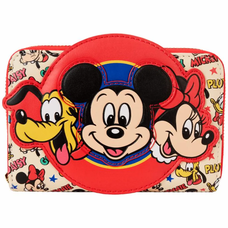 Disney - Mickey & Friends Classic Sensational Six 4" Faux Leather Zip-Around Wallet