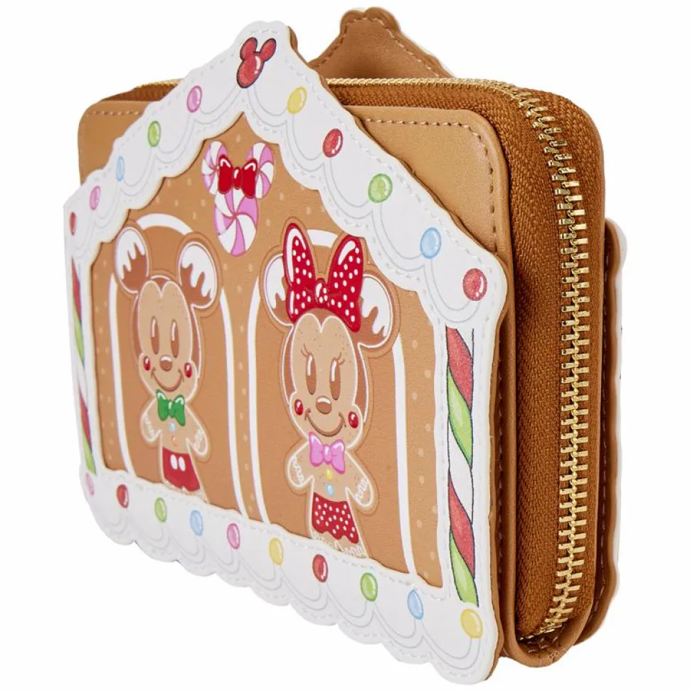 Disney - Mickey & Friends Gingerbread House 4" Faux Leather Zip-Around Wallet