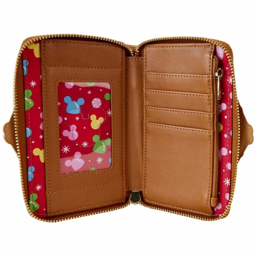 Disney - Mickey & Friends Gingerbread House 4" Faux Leather Zip-Around Wallet