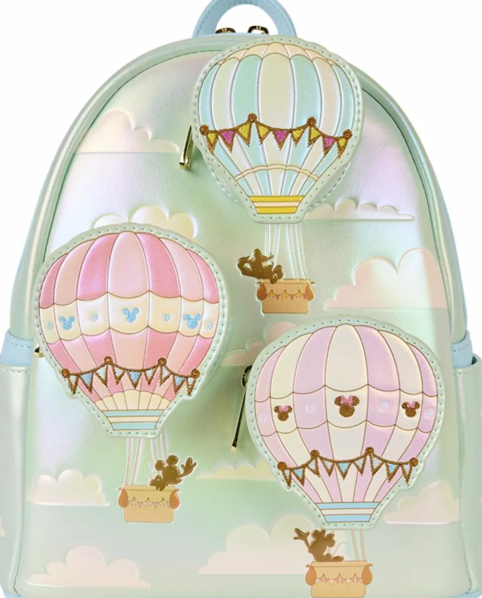 Disney - Mickey & Friends Hot Air Balloon 10" Faux Leather Mini Backpack