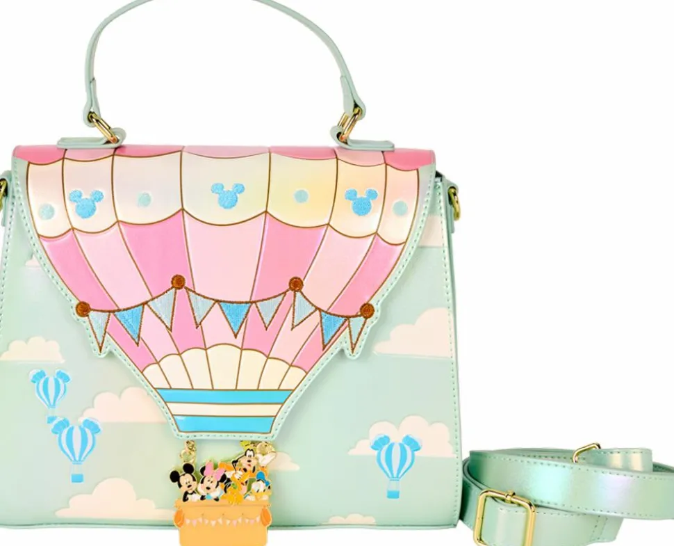 Disney - Mickey & Friends Hot Air Balloon 8" Faux Leather Crossbody Bag